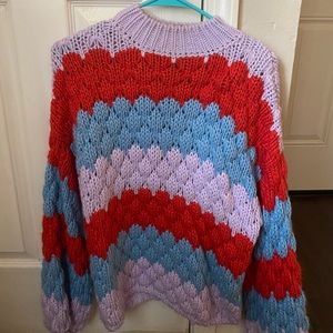 Multicolor striped knit sweater